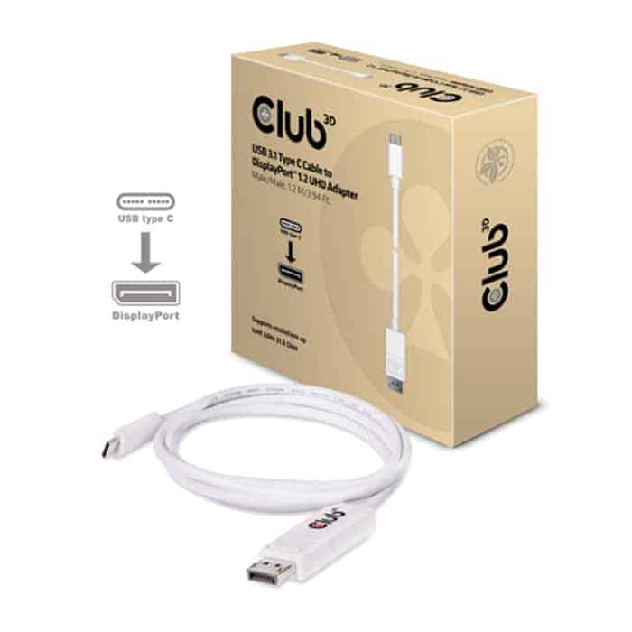 (image for) Club3D 1.2m USB TYPE C to DisplayPort 1.2a Adaptor Cable